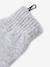 Knit hat, snood and gloves set for girls marl grey+sky blue 