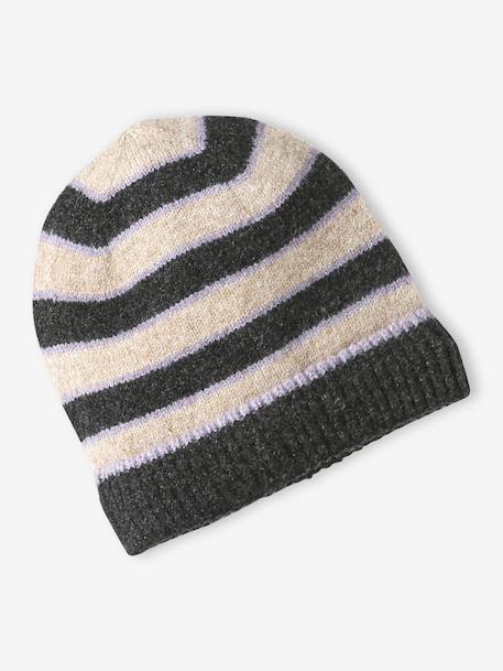 Girls knit hat, snood and gloves set anthracite 
