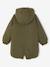 Hooded Parka with Faux Fur Lining for Girls black+dark green+dusky pink+plum 