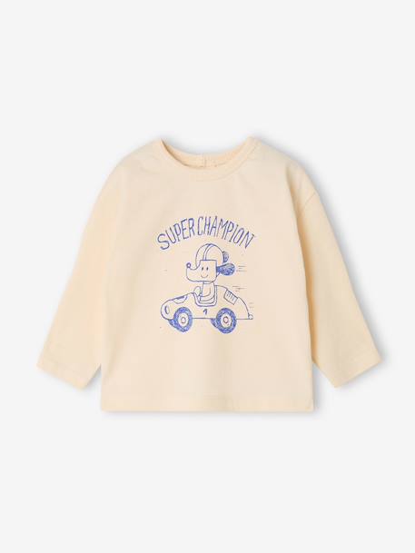 Pack of 2 long-sleeved T-shirts for baby cocoa+emerald green 