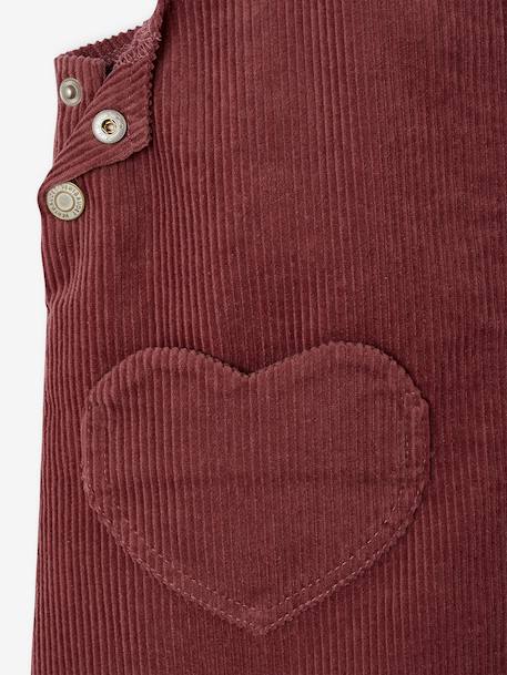 Pinafore dress for girls green+mauve 