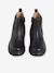 Girls' elasticated and zipped leather boots black+camel 