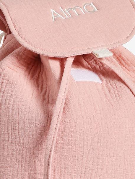 Pre-School Backpack in Cotton Gauze, Fun Ears night blue+rosy+sage green+vanilla 