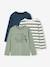 Pack of 3 long-sleeved T-shirts for boys caramel+lilac+rust+sage green 