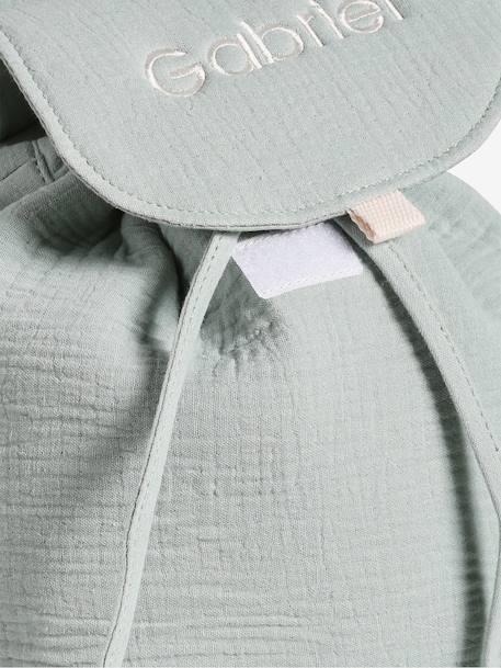 Pre-School Backpack in Cotton Gauze, Fun Ears night blue+rosy+sage green+vanilla 