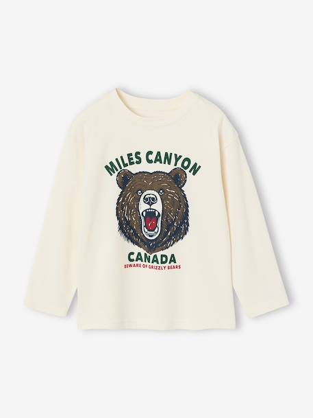 Top with Animal Motif, for Boys fir green+petrol blue+white 
