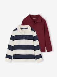 Pack of 2 Long-Sleeved Polo Shirts for Boys