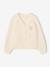 Buttoned cardigan for girls ecru+old rose 