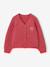 Buttoned cardigan for girls ecru+old rose 