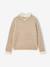 High-neck jumper for girls camel+old rose 