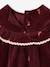 Long-sleeved velvet dress for girls plum 