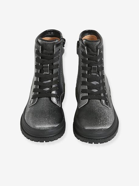 Lace-up zip boots for girls silver 