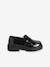 Synthetic loafers for girls black 