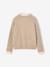 High-neck jumper for girls camel+old rose 