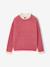 High-neck jumper for girls camel+old rose 