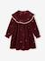 Long-sleeved velvet dress for girls plum 