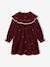 Long-sleeved velvet dress for girls plum 