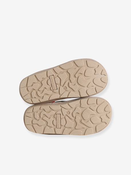 Zip-up textile boots for girls taupe 