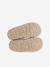 Zip-up textile boots for girls taupe 