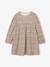 Long-sleeved dress for girls ecru+navy blue 