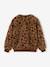 Sherpa sweatshirt with long sleeves for girls camel+ecru 