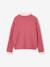 High-neck jumper for girls camel+old rose 