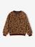 Sherpa sweatshirt with long sleeves for girls camel+ecru 