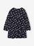 Long-sleeved dress for girls ecru+navy blue 