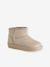 Zip-up textile boots for girls taupe 