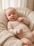 Pack of 3 long-sleeved newborn bodysuits cappuccino 