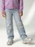 Girls' embroidered floral Mom jeans blue+light blue+medium blue 