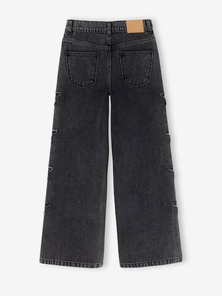 Wide-leg jeans for girls denim grey 
