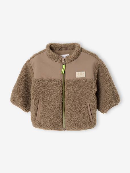 Zip-up jacket for baby boys taupe 