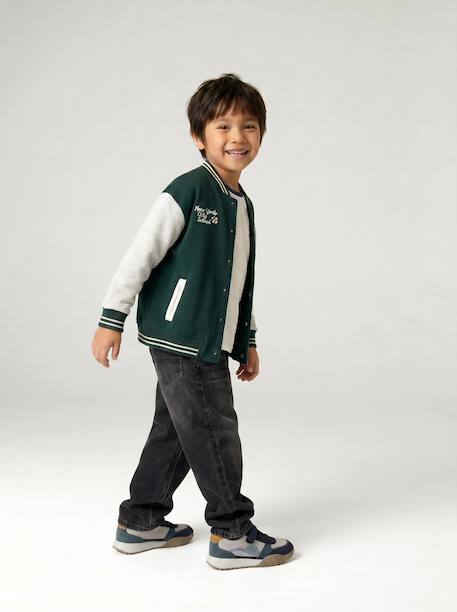 Loose-fit jeans for boys black+double stone 