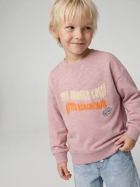 Crewneck sweatshirt for boys pale pink 