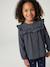 Long-sleeved shirt for girls rosy+slate blue+vanilla 
