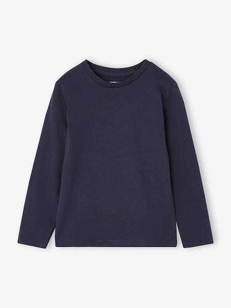 Pack of 3 long-sleeved T-shirts for boys caramel+lilac+rust+sage green 