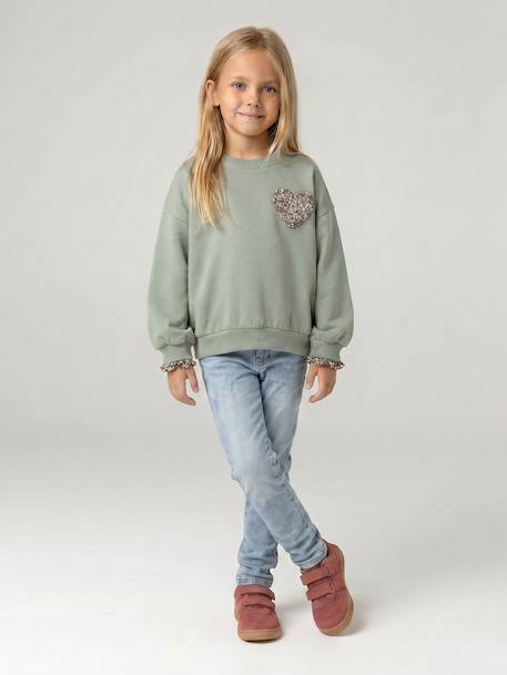 Sweatshirt for girls grey green 