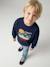 Crewneck sweatshirt for boys navy blue+tomato red 
