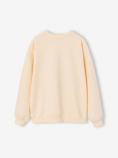 Sweatshirt for girls ecru+old rose 