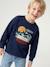 Crewneck sweatshirt for boys navy blue+tomato red 