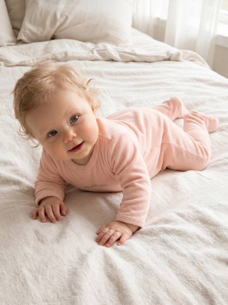 Pack of 3 baby sleepsuits with back opening marl beige+marl grey+sage green 