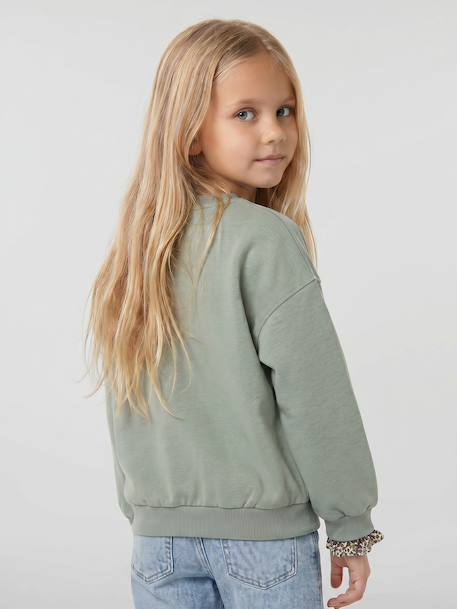 Sweatshirt for girls grey green 