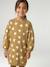 Short sweatshirt dress for girls ecru+olive 