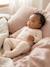 Pack of 3 baby sleepsuits with back opening ecru+sage green 