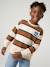Striped sweatshirt with crew neck for boys hazel+navy blue+pistachio 
