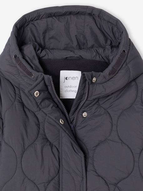 Lightweight puffer jacket with hood for girls black 