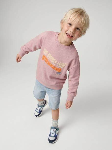 Crewneck sweatshirt for boys pale pink 