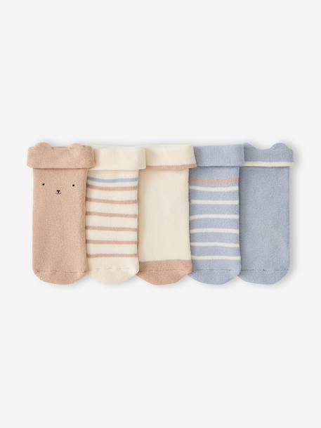 Pack of 5 socks for baby vanilla 