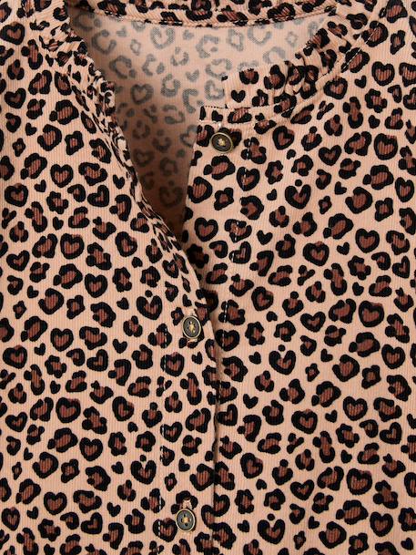 Long-sleeved dress for girls camel 
